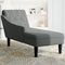 vidaXL - Chaise - longue - met - kussen - en - rechterarmleuning - stof - donkergrijs