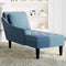 vidaXL - Chaise - longue - met - kussen - en - rechterarmleuning - fluweel - blauw