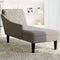 vidaXL - Chaise - longue - met - kussen - en - rechterarmleuning - stof - taupe