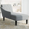 vidaXL - Chaise - longue - met - kussen - en - rechterarmleuning - stof - lichtgrijs