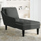 vidaXL - Chaise - longue - met - kussen - en - rechterarmleuning - fluweel - zwart
