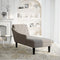 vidaXL - Chaise - longue - met - kussen - en - rechterarmleuning - stof - taupe