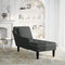 vidaXL - Chaise - longue - met - kussen - en - rechterarmleuning - fluweel - zwart