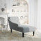 vidaXL - Chaise - longue - met - kussen - en - rechterarmleuning - stof - lichtgrijs