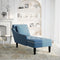 vidaXL - Chaise - longue - met - kussen - en - rechterarmleuning - fluweel - blauw