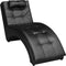 vidaXL - Chaise - longue - met - kussen - kunstleer - zwart