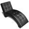 vidaXL - Chaise - longue - met - kussen - kunstleer - zwart