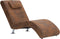 vidaXL - Chaise - longue - met - kussen - kunstsuède - bruin