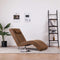 vidaXL - Chaise - longue - met - kussen - kunstsuède - bruin