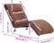vidaXL - Chaise - longue - met - kussen - kunstsuède - bruin