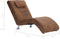 vidaXL - Chaise - longue - met - kussen - kunstsuède - bruin