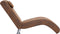 vidaXL - Chaise - longue - met - kussen - kunstsuède - bruin