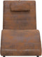 vidaXL - Chaise - longue - met - kussen - kunstsuède - bruin