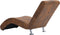 vidaXL - Chaise - longue - met - kussen - kunstsuède - bruin