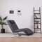 vidaXL - Chaise - longue - met - kussen - kunstsuède - grijs