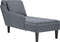 vidaXL - Chaise - longue - met - kussen&rechterarmleuning - fluweel - donkergrijs