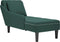 vidaXL - Chaise - longue - met - kussen&rechterarmleuning - fluweel - donkergroen