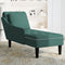 vidaXL - Chaise - longue - met - kussen&rechterarmleuning - fluweel - donkergroen