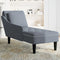 vidaXL - Chaise - longue - met - kussen&rechterarmleuning - fluweel - donkergrijs