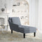 vidaXL - Chaise - longue - met - kussen&rechterarmleuning - fluweel - donkergrijs