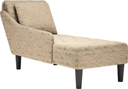 vidaXL - Chaise - longue - met - kussen&rechterarmleuning - kunstleer - lichtgrijs