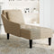 vidaXL - Chaise - longue - met - kussen&rechterarmleuning - kunstleer - lichtgrijs