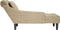 vidaXL - Chaise - longue - met - kussen&rechterarmleuning - kunstleer - lichtgrijs