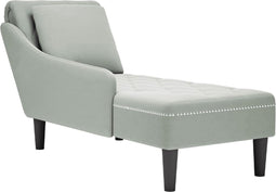vidaXL - Chaise - longue - met - kussen - & - rechterarmleuning - fluweel - lichtgrijs