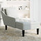 vidaXL - Chaise - longue - met - kussen - & - rechterarmleuning - fluweel - lichtgrijs