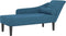 vidaXL - Chaise - longue - met - kussens - fluweel - blauw