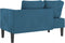 vidaXL - Chaise - longue - met - kussens - fluweel - blauw