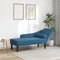 vidaXL - Chaise - longue - met - kussens - fluweel - blauw
