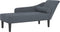 vidaXL - Chaise - longue - met - kussens - fluweel - donkergrijs