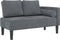 vidaXL - Chaise - longue - met - kussens - fluweel - donkergrijs