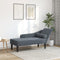 vidaXL - Chaise - longue - met - kussens - fluweel - donkergrijs