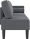 vidaXL - Chaise - longue - met - kussens - fluweel - donkergrijs