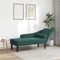 vidaXL - Chaise - longue - met - kussens - fluweel - donkergroen