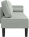 vidaXL - Chaise - longue - met - kussens - fluweel - lichtgrijs