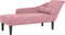 vidaXL - Chaise - longue - met - kussens - fluweel - roze