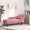 vidaXL - Chaise - longue - met - kussens - fluweel - roze