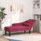 vidaXL - Chaise - longue - met - kussens - fluweel - wijnrood
