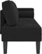 vidaXL - Chaise - longue - met - kussens - fluweel - zwart