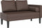 vidaXL - Chaise - longue - met - kussens - kunstleer - bruin