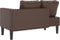 vidaXL - Chaise - longue - met - kussens - kunstleer - bruin