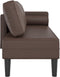 vidaXL - Chaise - longue - met - kussens - kunstleer - bruin