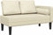 vidaXL - Chaise - longue - met - kussens - kunstleer - crème