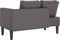 vidaXL - Chaise - longue - met - kussens - kunstleer - grijs