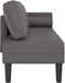 vidaXL - Chaise - longue - met - kussens - kunstleer - grijs