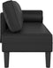 vidaXL - Chaise - longue - met - kussens - kunstleer - zwart