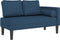 vidaXL - Chaise - longue - met - kussens - stof - blauw
